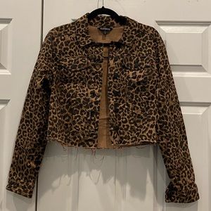 Express cheetah print cropped jacket. Size S.